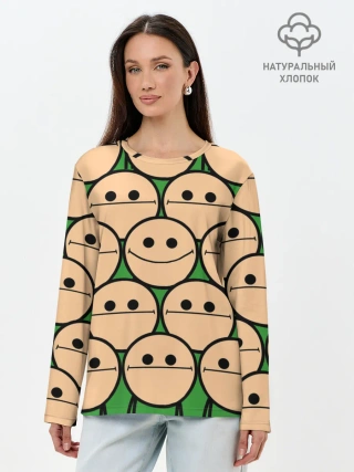 Лонгслив женский. Хлопок / Cyanide & Happiness | Face Sure