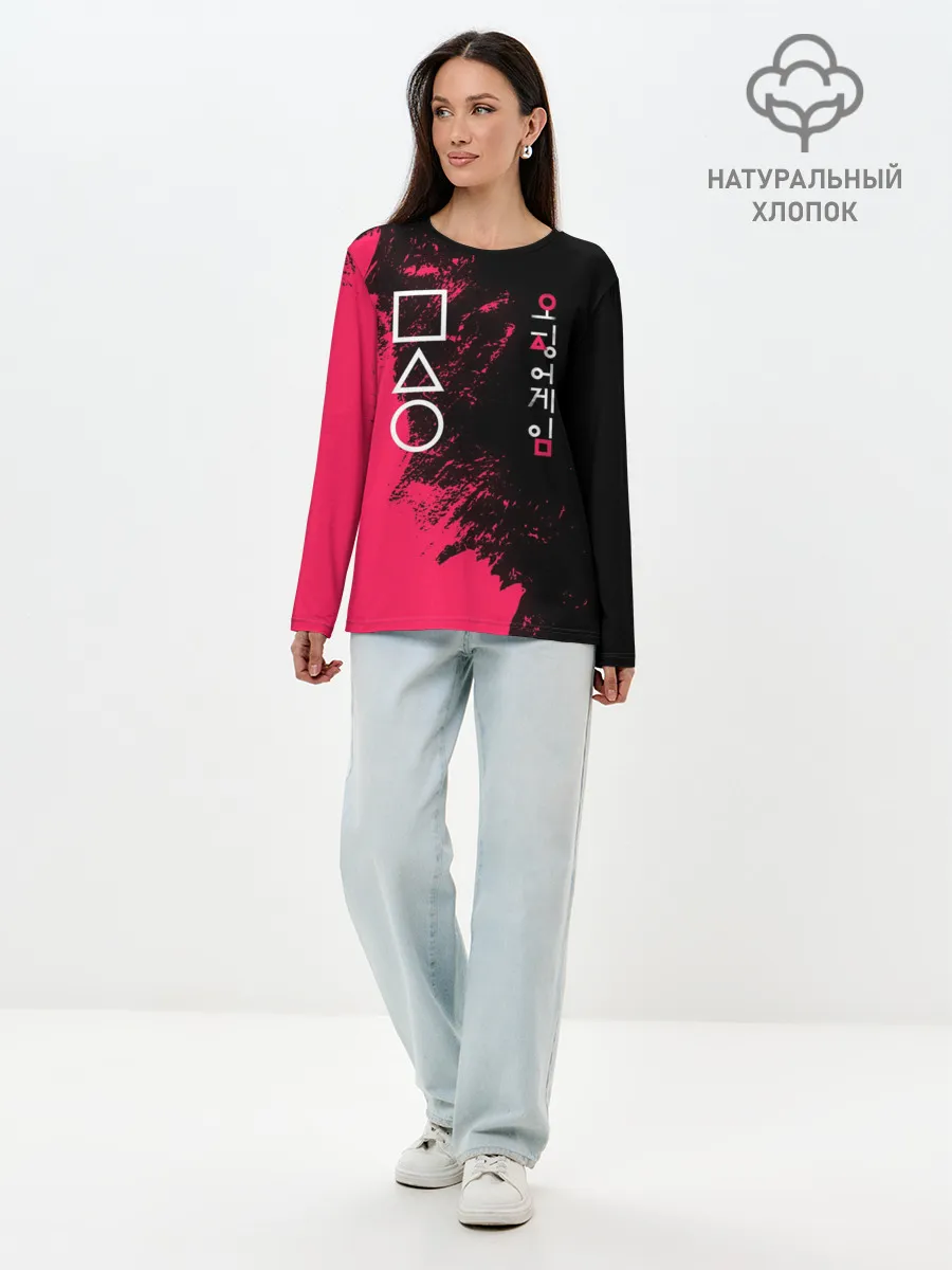 Лонгслив женский. Хлопок / Игра в кальмара | Squid game