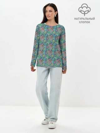 Лонгслив женский. Хлопок / Стиль Турецких Огурцов
