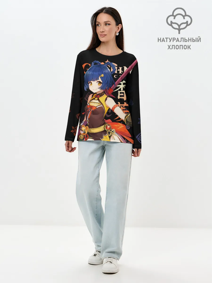 Лонгслив женский. Хлопок / Сян Лин / Genshin Impact