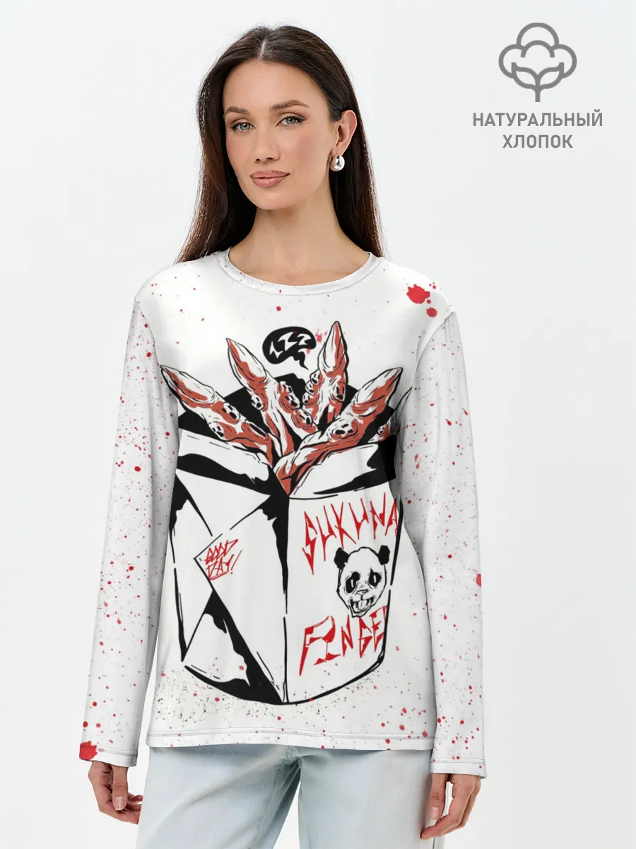 Лонгслив женский. Хлопок / Пальцы Сукуна, Магическая битва