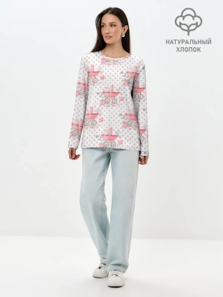 Лонгслив женский. Хлопок / Детская коляска