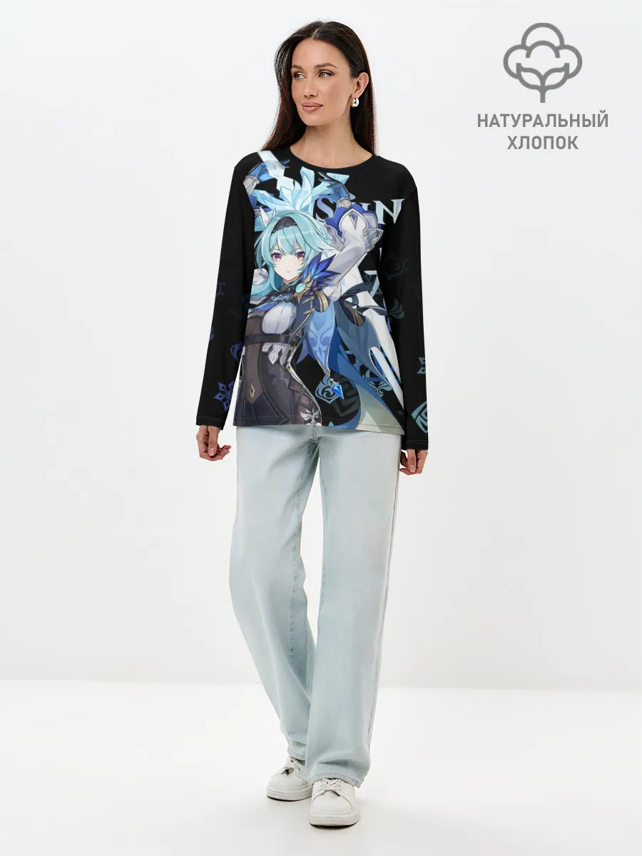 Лонгслив женский. Хлопок / Эола / Genshin Impact