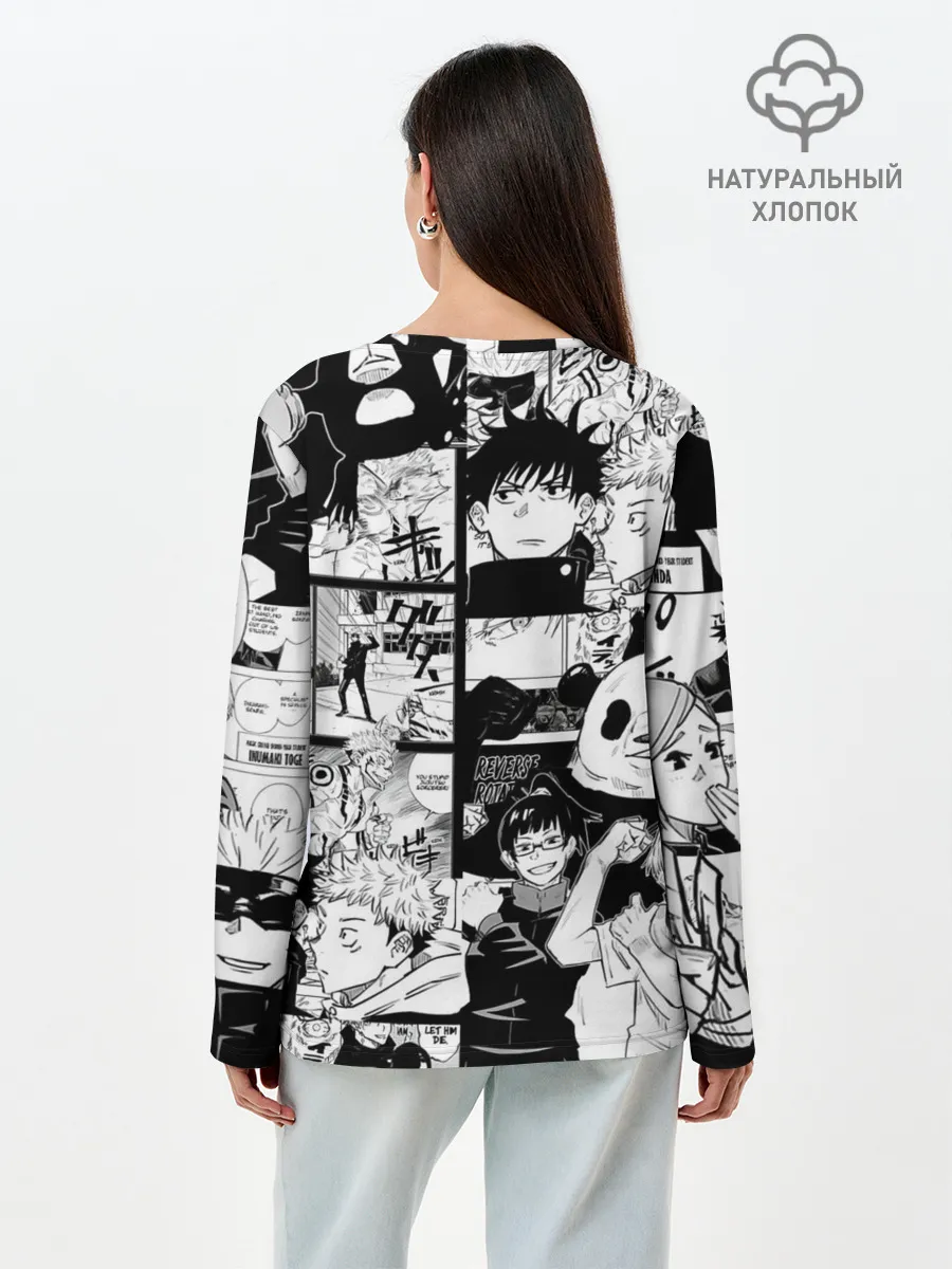 Лонгслив женский. Хлопок / Манга Jujutsu Kaisen