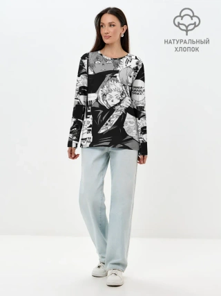 Лонгслив женский. Хлопок / Манга Jujutsu Kaisen