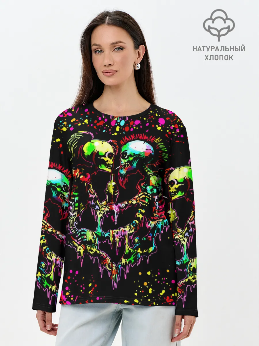 Лонгслив женский. Хлопок / Адская любовь