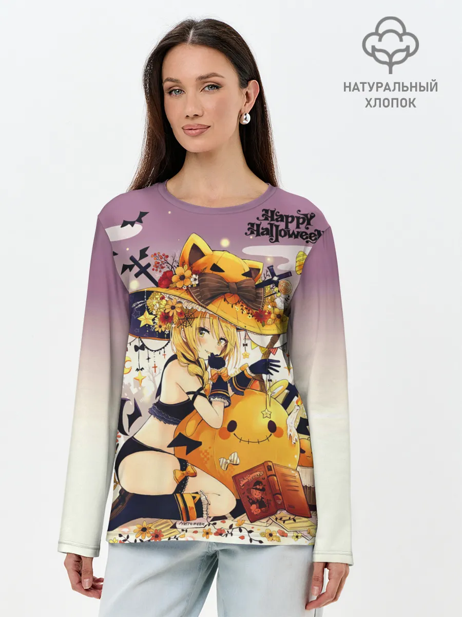 Лонгслив женский. Хлопок / Молодая ведьма