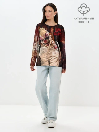 Лонгслив женский. Хлопок / Самый страшный клоун