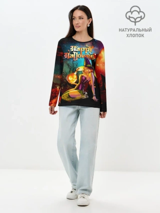 Лонгслив женский. Хлопок / Молодая колдунья