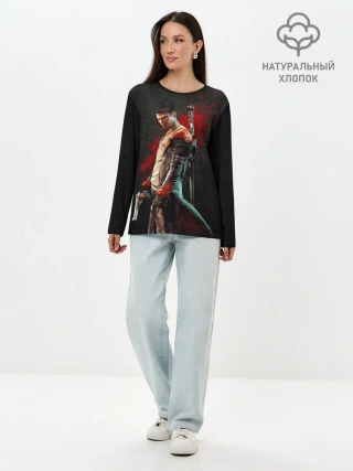 Лонгслив женский. Хлопок / Black Dante
