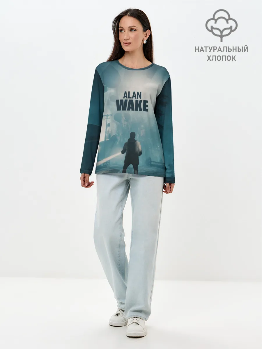 Лонгслив женский. Хлопок / Алан Уэйк арт