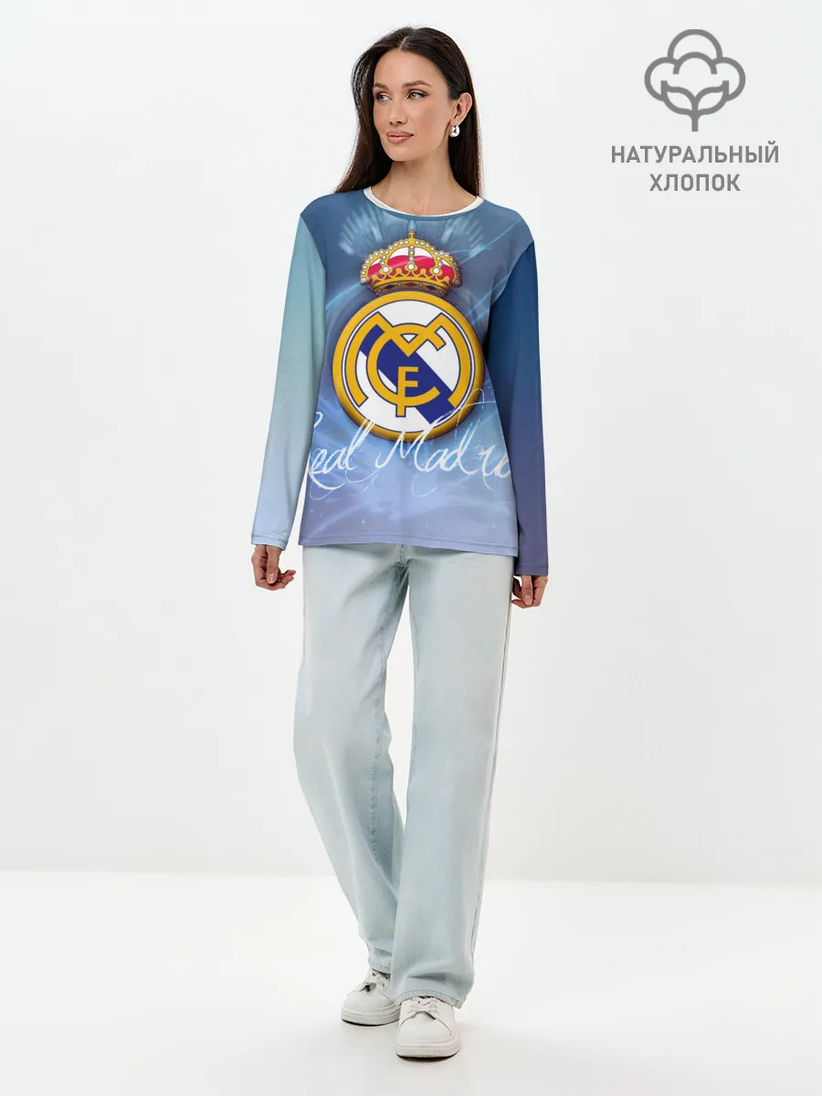 Лонгслив женский. Хлопок / FC РЕАЛ МАДРИД