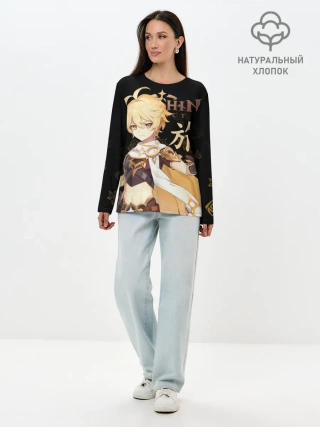 Лонгслив женский. Хлопок / Путешественник / Genshin Impact