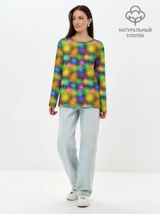 Лонгслив женский. Хлопок / Праздничный Салют