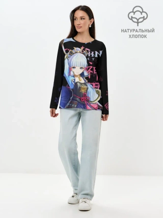 Лонгслив женский. Хлопок / Аяка / Genshin Impact