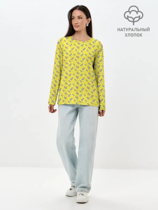 Лонгслив женский. Хлопок / Pineapple Pattern