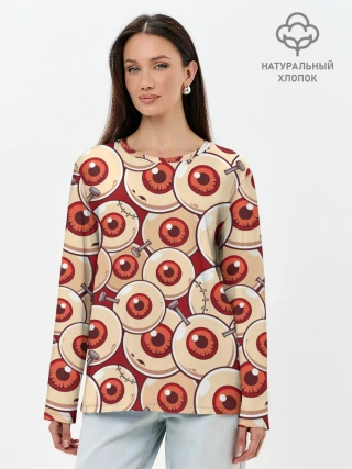 Лонгслив женский. Хлопок / Zombie Глаза