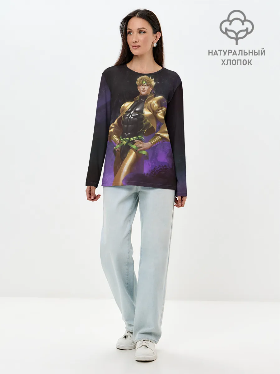 Лонгслив женский. Хлопок / Дио Брандо Космический из ДЖО джо
