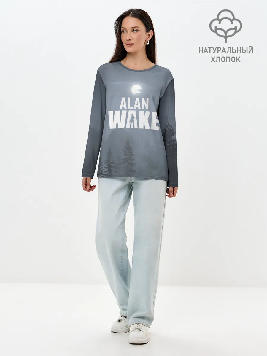 Лонгслив женский. Хлопок / Алан Уэйк: Полнолуние