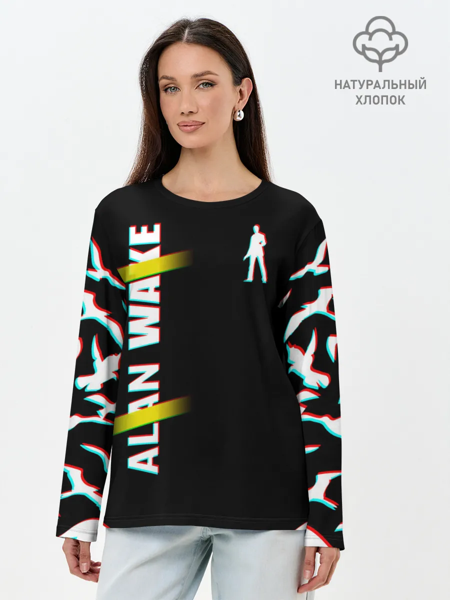 Лонгслив женский. Хлопок / Alan Wake Glitch