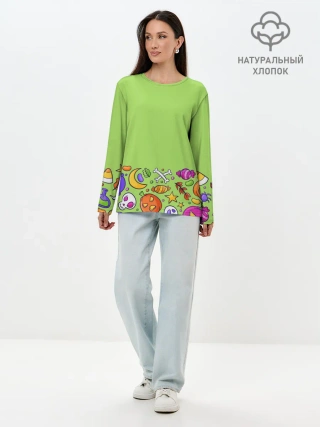 Лонгслив женский. Хлопок / Halloween art