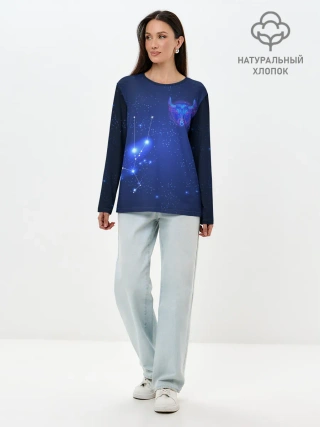 Лонгслив женский. Хлопок / Знак зодиака - Телец