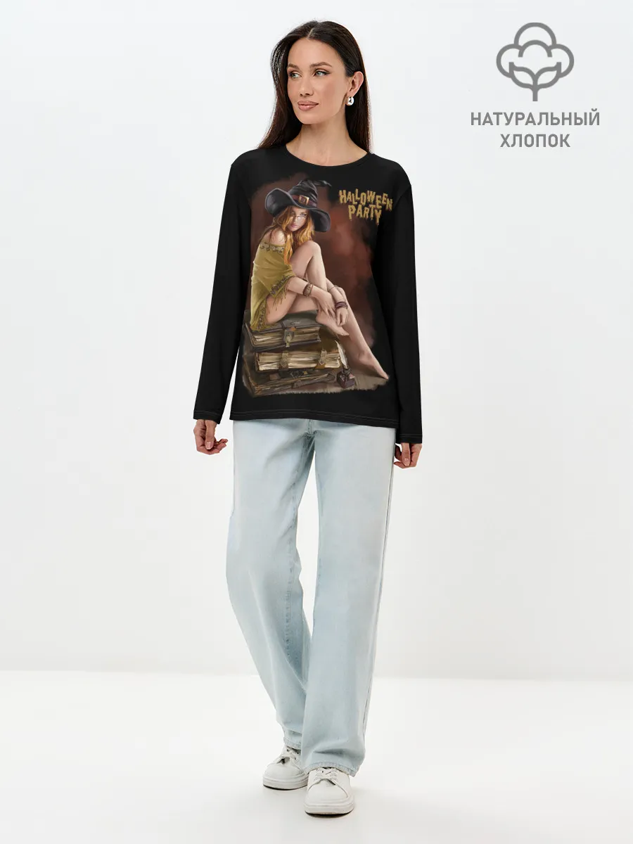 Лонгслив женский. Хлопок / Очаровательная ведьма