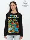 Лонгслив женский. Хлопок / Монстры празднуют Хеллоуин