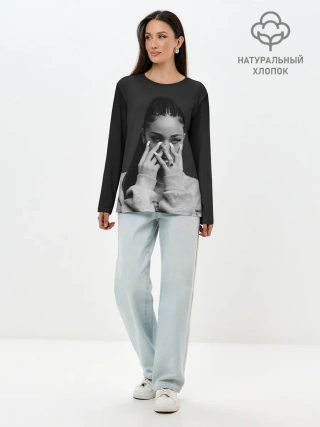 Лонгслив женский. Хлопок / Бхад спряталась