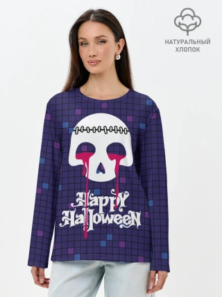 Лонгслив женский. Хлопок / Кровавые слёзы зомби