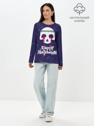 Лонгслив женский. Хлопок / Кровавые слёзы зомби