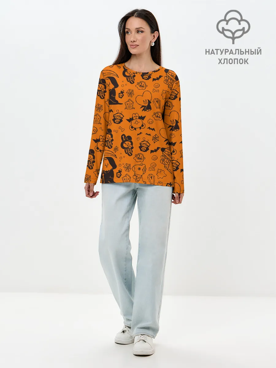 Лонгслив женский. Хлопок / Spooky Halloween BT21 | BTS