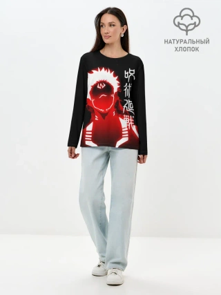 Лонгслив женский. Хлопок / Сукуна - Рёмэн Сукуна