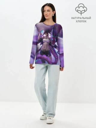Лонгслив женский. Хлопок / LEAGUE OF LEGENDS AKALI / ЛИГА ЛЕГЕНД АКАЛИ