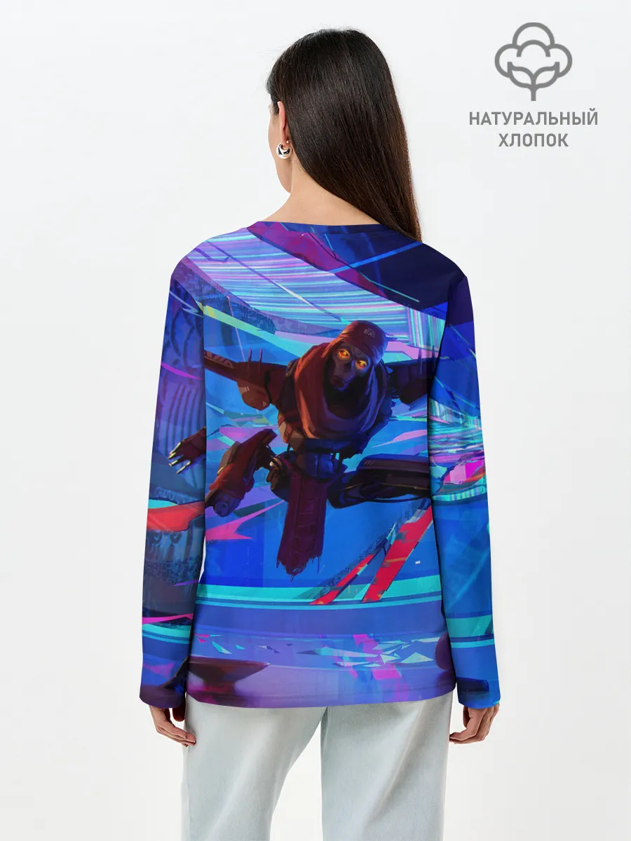 Лонгслив женский. Хлопок / Опасный Ревенант