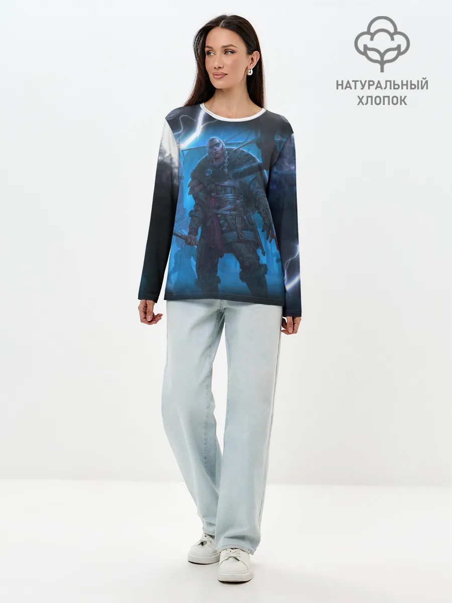 Лонгслив женский. Хлопок / ASSASSINS CREED VALHALLA | ВАЛХАЛЛА
