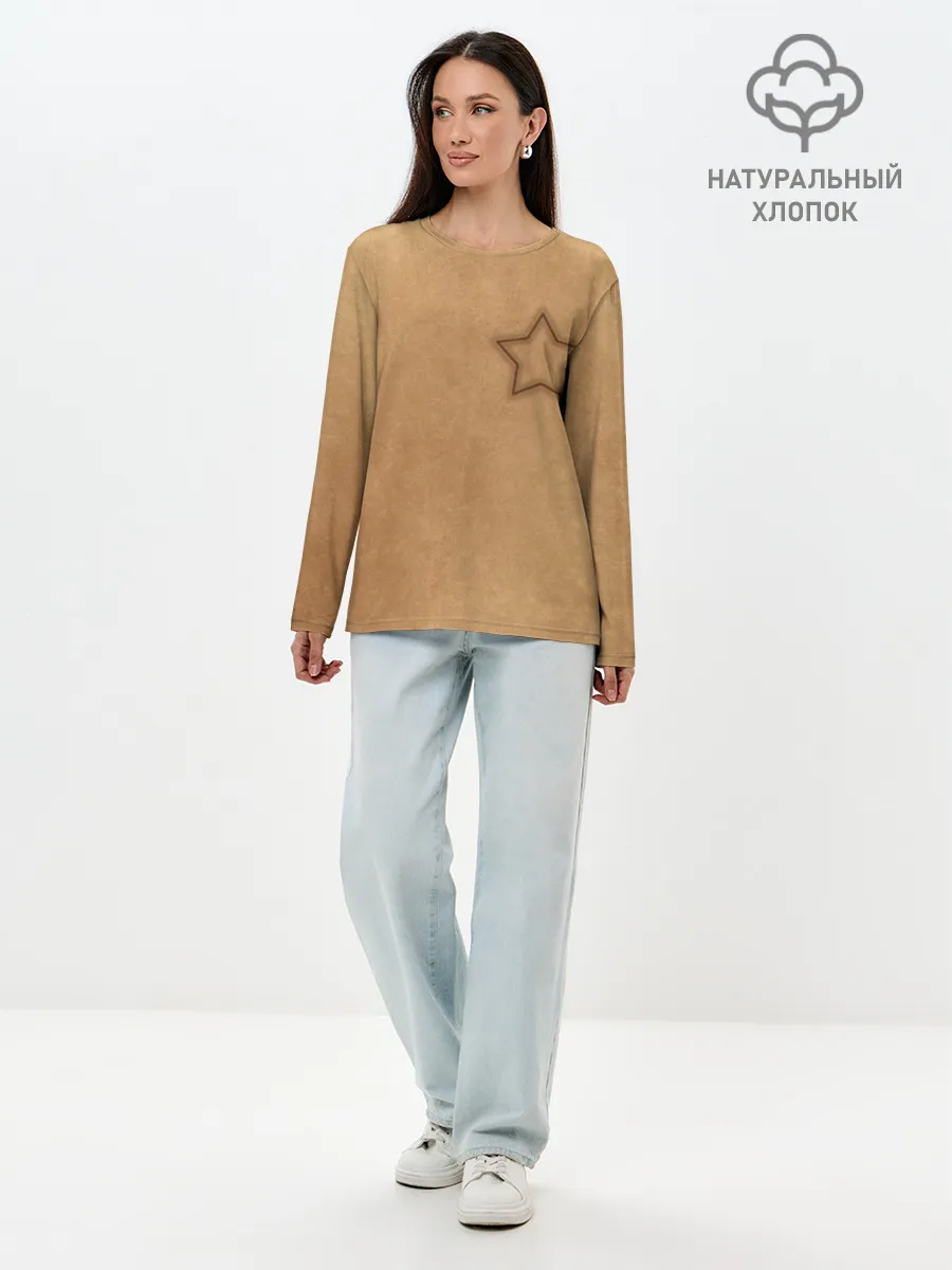 Лонгслив женский. Хлопок / Звезда / Игра в кальмара