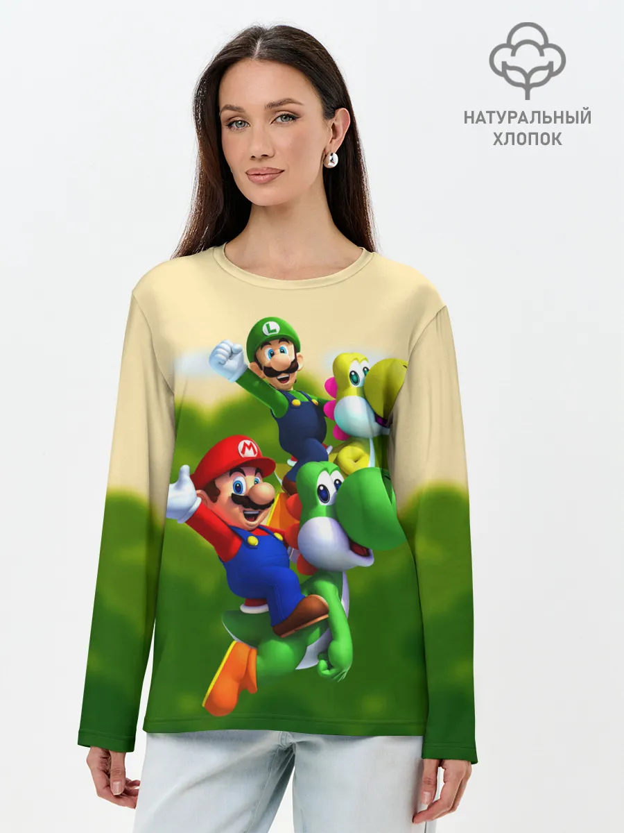 Лонгслив женский. Хлопок / 3DMario
