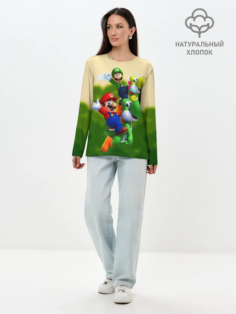 Лонгслив женский. Хлопок / 3DMario