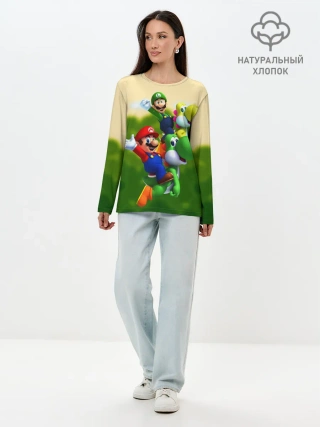 Лонгслив женский. Хлопок / 3DMario
