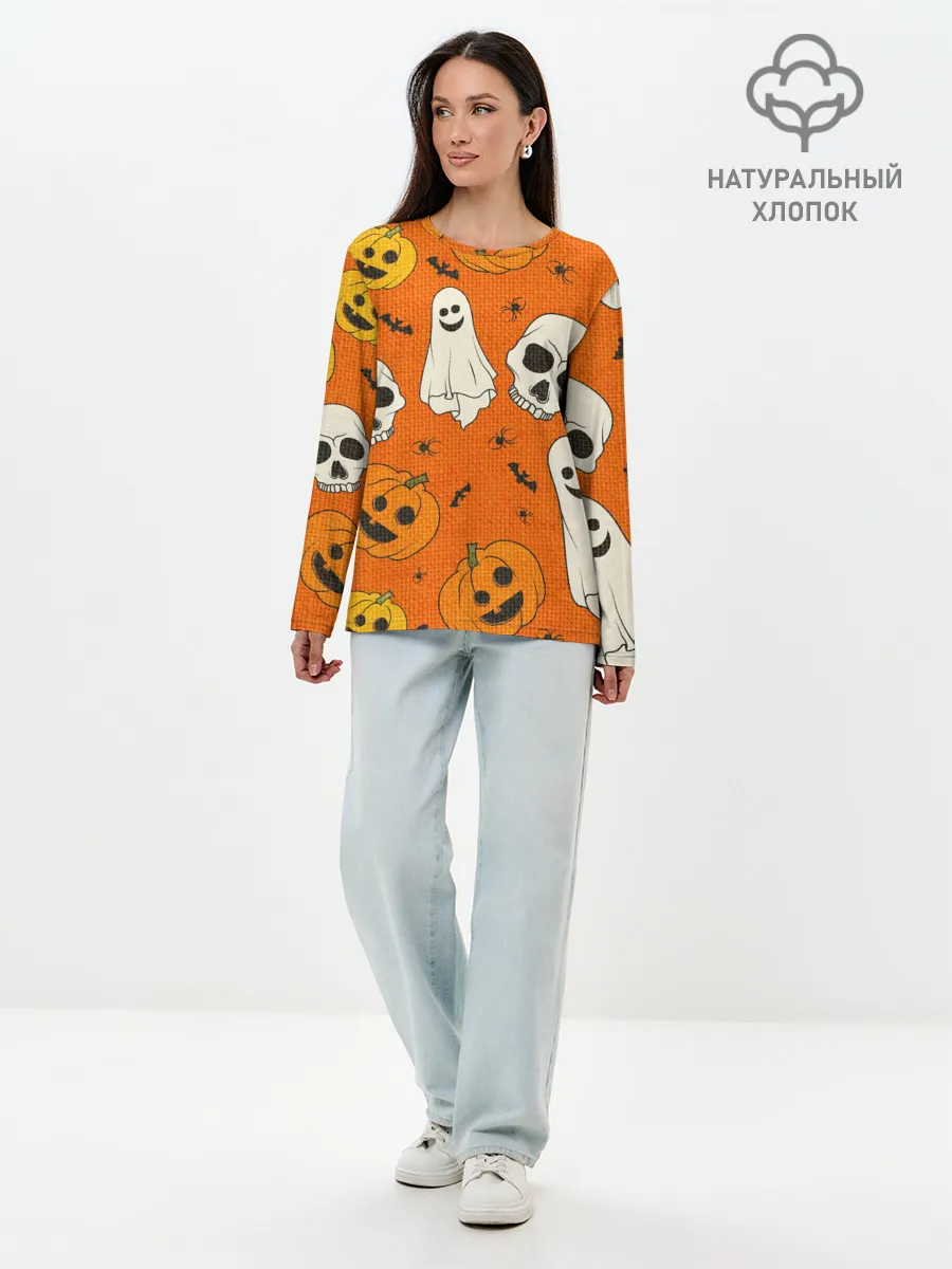 Лонгслив женский. Хлопок / УЖАСТИКИ НА ВЯЗАНКЕ