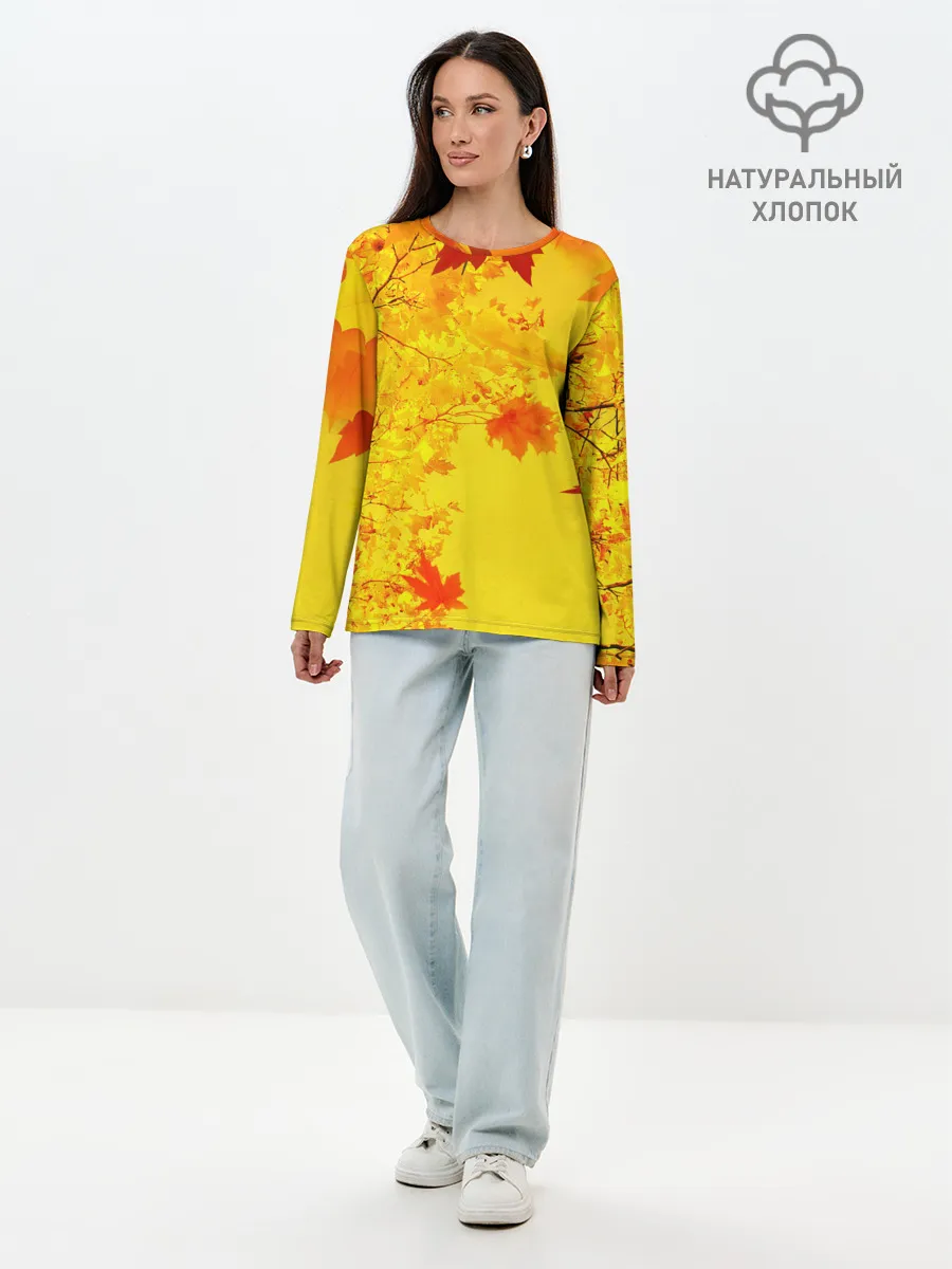 Лонгслив женский. Хлопок / ОСЕННИЕ ЦВЕТА | ЗОЛОТАЯ ОСЕНЬ