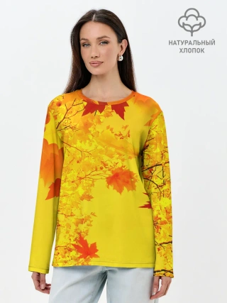 Лонгслив женский. Хлопок / ОСЕННИЕ ЦВЕТА | ЗОЛОТАЯ ОСЕНЬ