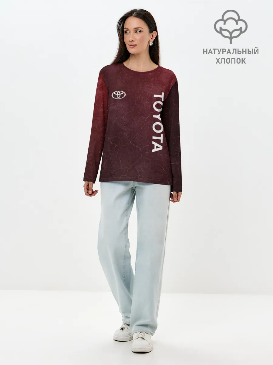 Лонгслив женский. Хлопок / TOYOTA | RED GRUNGE