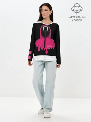 Лонгслив женский. Хлопок / Игра в кальмара - Squid game