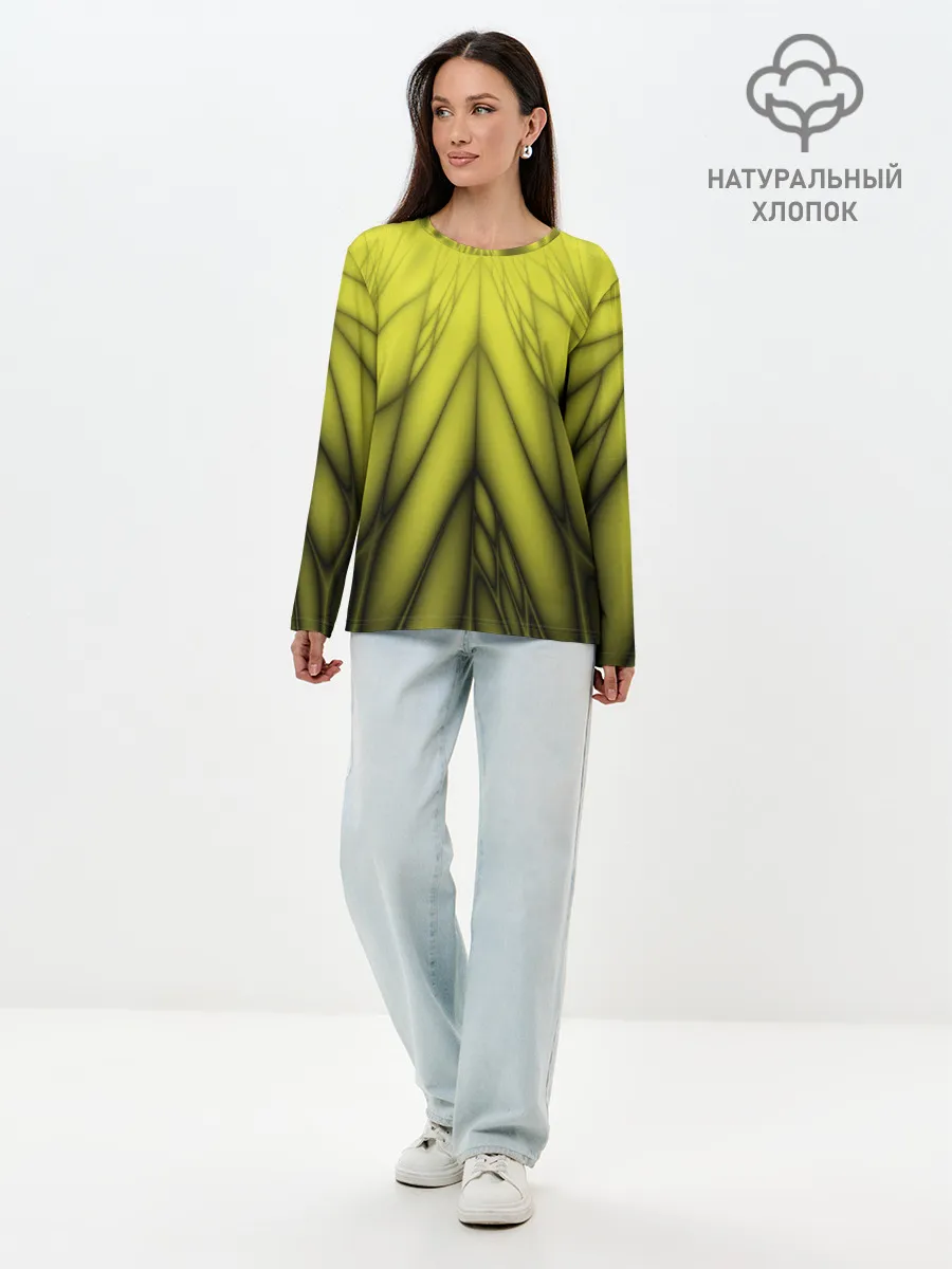 Лонгслив женский. Хлопок / Абстракция 535