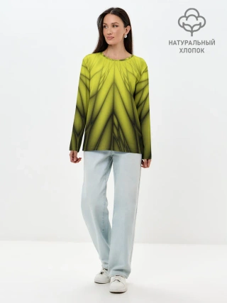 Лонгслив женский. Хлопок / Абстракция 535