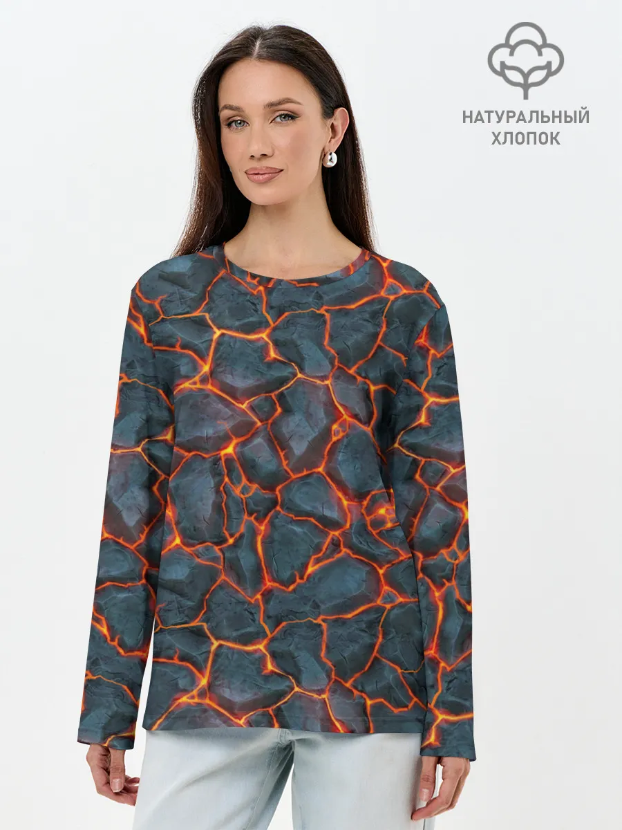 Лонгслив женский. Хлопок / моя магма