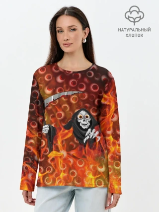 Лонгслив женский. Хлопок / Смерть всё видит