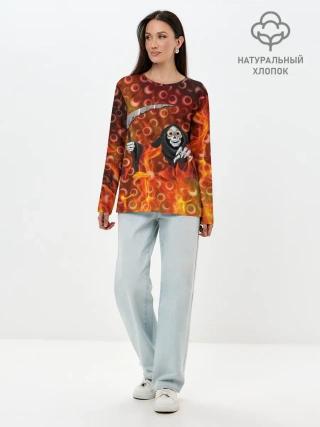 Лонгслив женский. Хлопок / Смерть всё видит